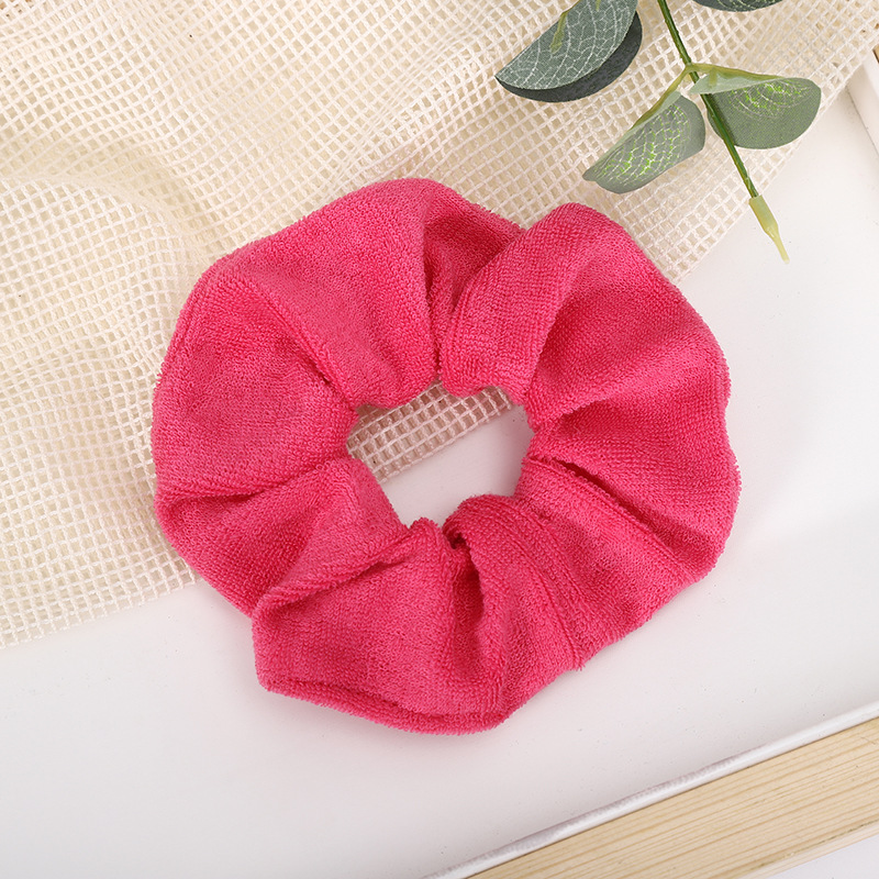 New European and American towel fabric hair band, water-absorbing plush pig large intestine hair rope, face washing head band, sports hair accessory, printed headwear pic 15