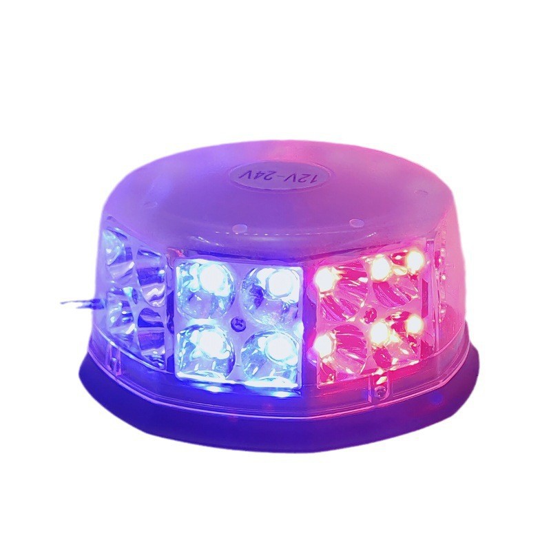 跨境外贸工程车校车叉车频闪圆形闪光灯爆闪磁铁吸顶灯红蓝色警示校车 叉车环卫车黄色圆形顶灯岗亭爆闪灯详情3