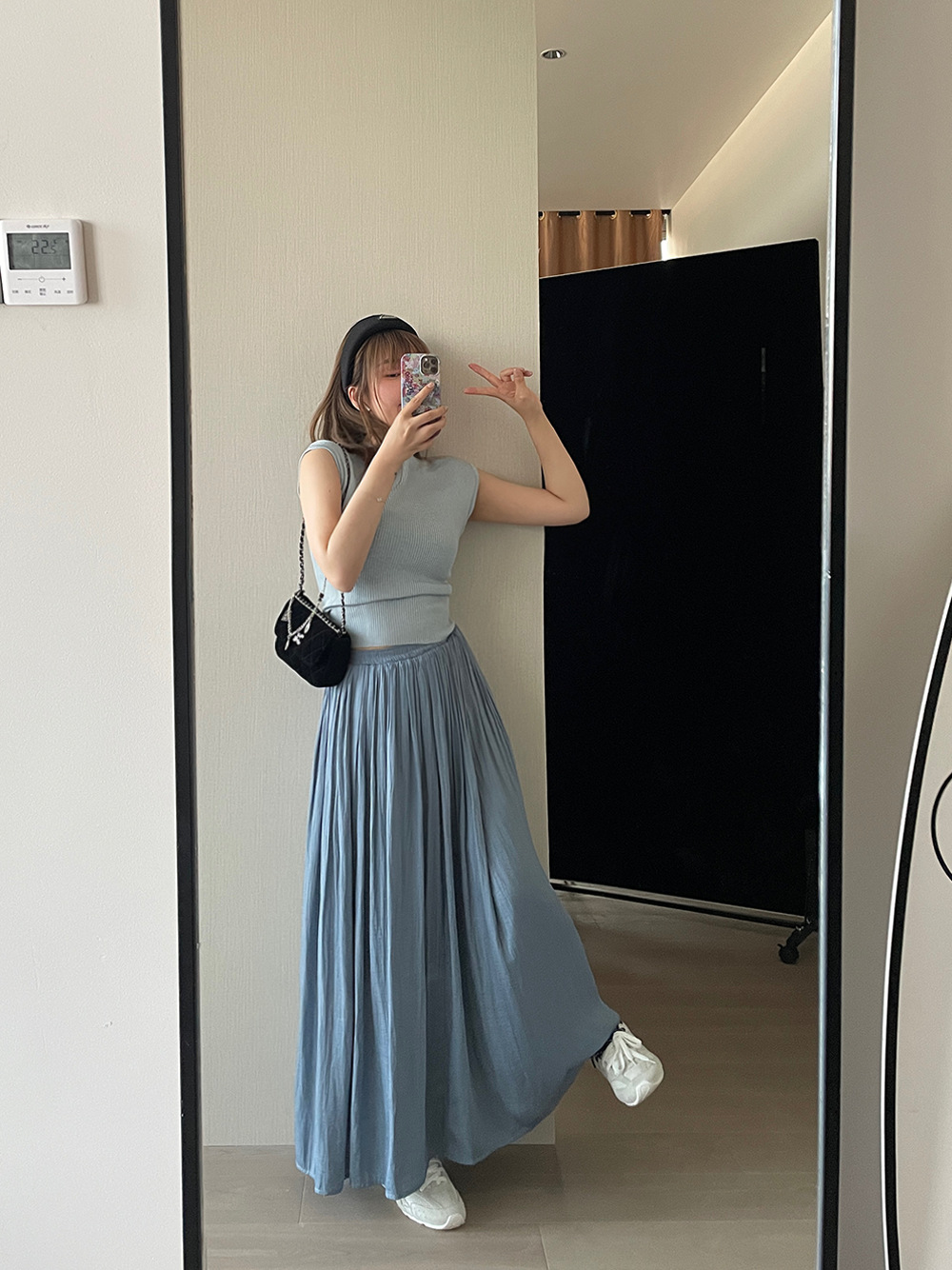 软糯飘逸可甜可盐~子川松紧腰显瘦长裙女2024夏季休闲半身裙e1316详情30
