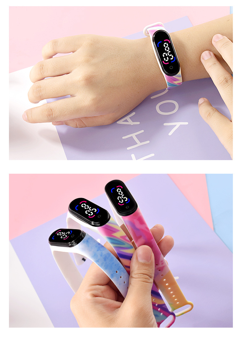 Xiaomi 6LED Touch Screen waterproof Electronic Watch for Girls with printed sports, junior high school student electronic watch pic 14