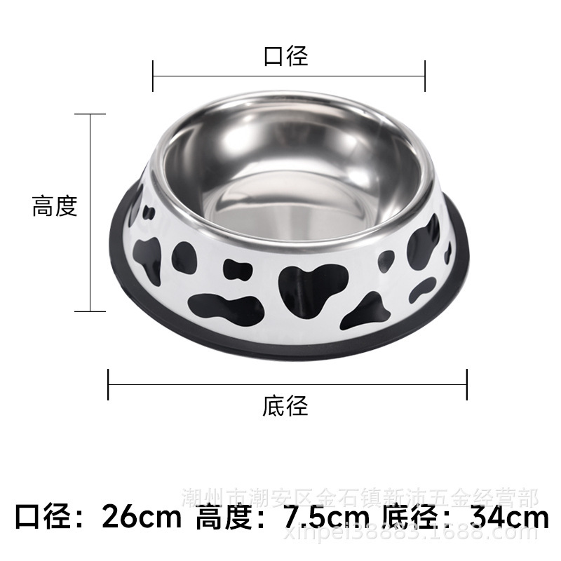 Wholesale cartoon cat drinking bowls, anti-drop and anti-slip dog food bowls, and various specifications of stainless steel dog bowls for foreign trade pic 6