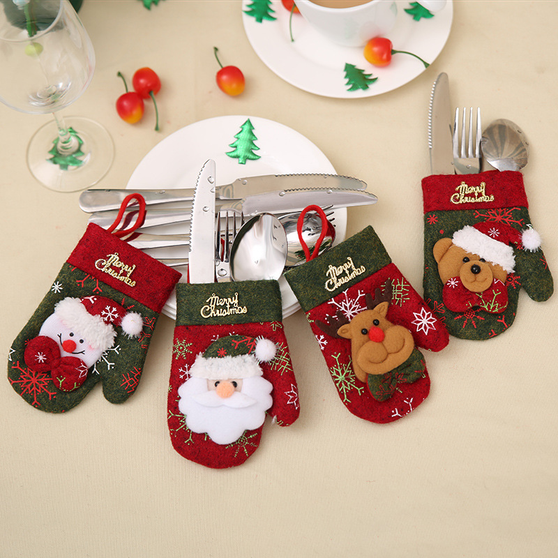 New Christmas decoration items, restaurant table decorations, tableware covers, knife and fork covers, gift bags, Christmas glove styles pic 3