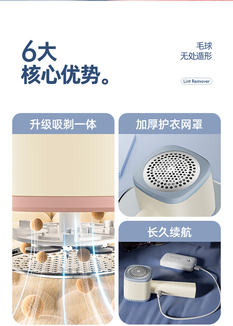 新款USB充电毛球修剪器剃毛器除毛机宿舍家用衣物毛衣毛球修毛器详情2