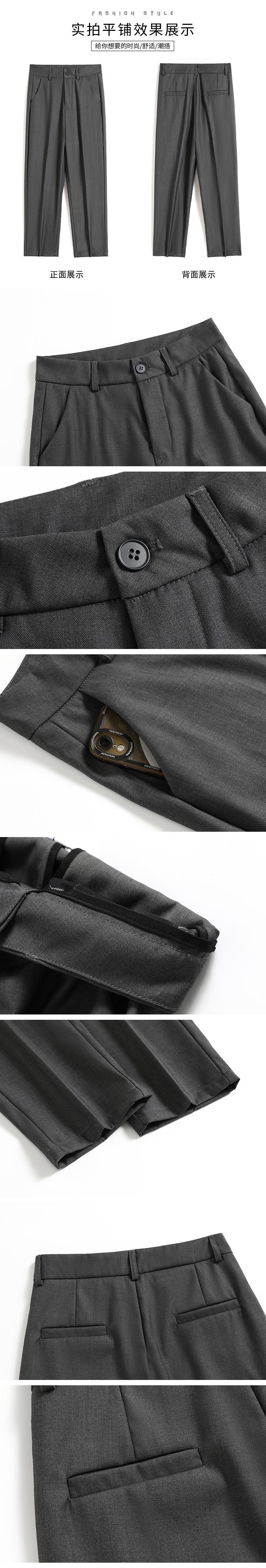 休闲裤裤九分女款休闲大个子西裤通勤春夏西装裤西装烟管薄裤小个详情5