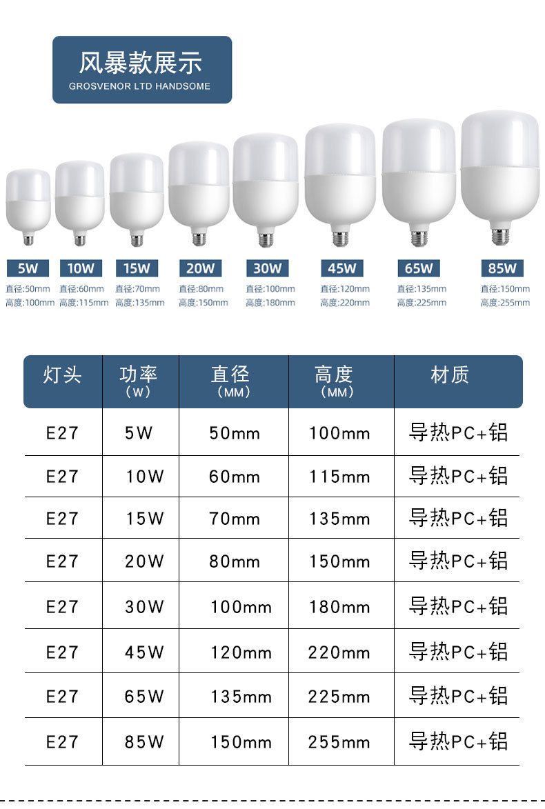 led yellow and white light plastic bulb, led bulb E27/B22 energy-saving bulb, high and handsome bulb pic 8