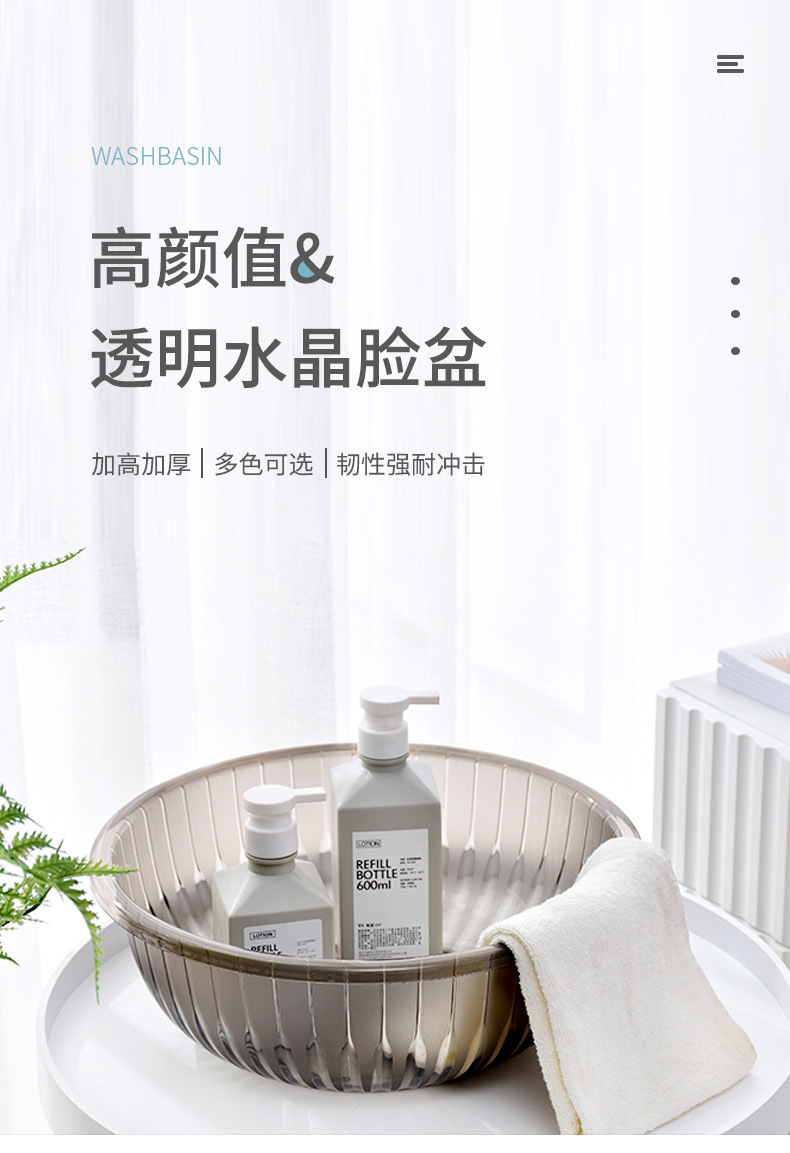加厚耐用家用脸盆塑料大号洗衣盆子厨房洗菜盆学生宿舍洗脸小盆子01201-908详情1