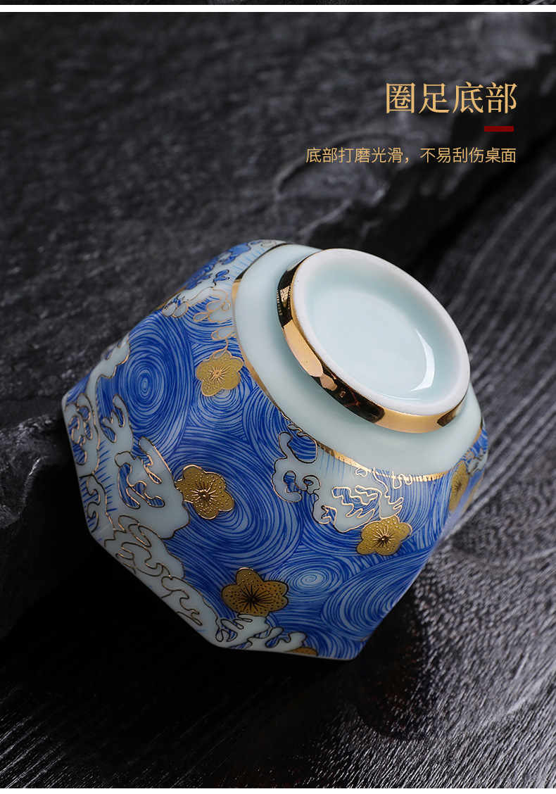 土器珐琅彩银杯子茶杯陶瓷功夫主人杯金银陶瓷鎏银品茗杯伴手礼品详情9