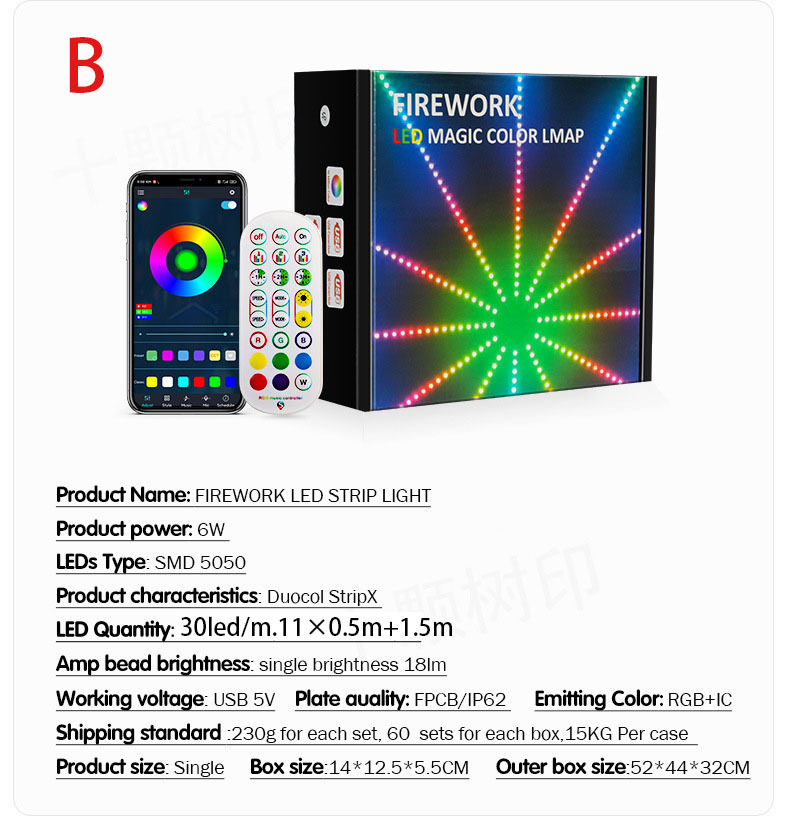 Fireworks Led Lights RGB IC Fireworks Light strip set pic 8