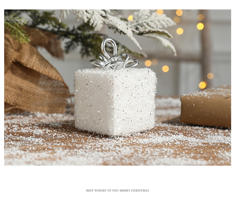 Simple Nordic-style Christmas gift package for foreign trade, white foam dowry packaging, ornaments, pendants, colored Christmas tree pendants, gifts pic 5