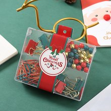 Christmas cute cartoon mini stapler, student small stapler with keychain, Christmas small gift binding machine pic 11