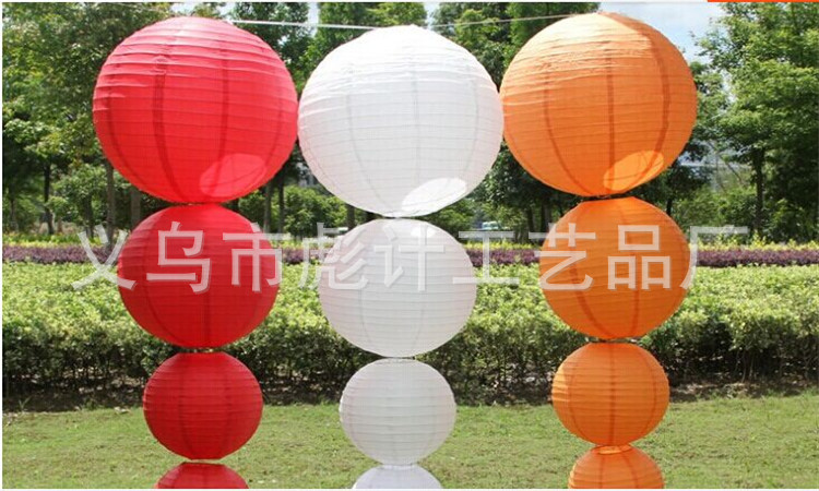 Wholesale white paper lanterns for the Mid-Autumn and Spring Festival, folding, handcrafted round paper lanterns, wedding and festive decorations pic 73