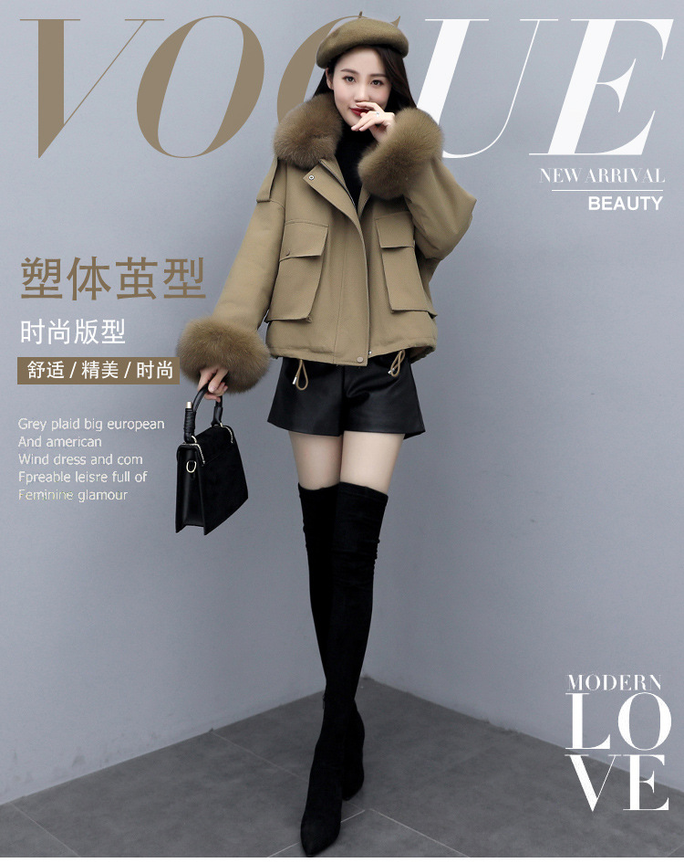 Down cotton-padded jacket for women, short style 2020 winter new Korean style, fashionable and loose, petite petite parka cotton-padded jacket with down cotton-padded jacket pic 1