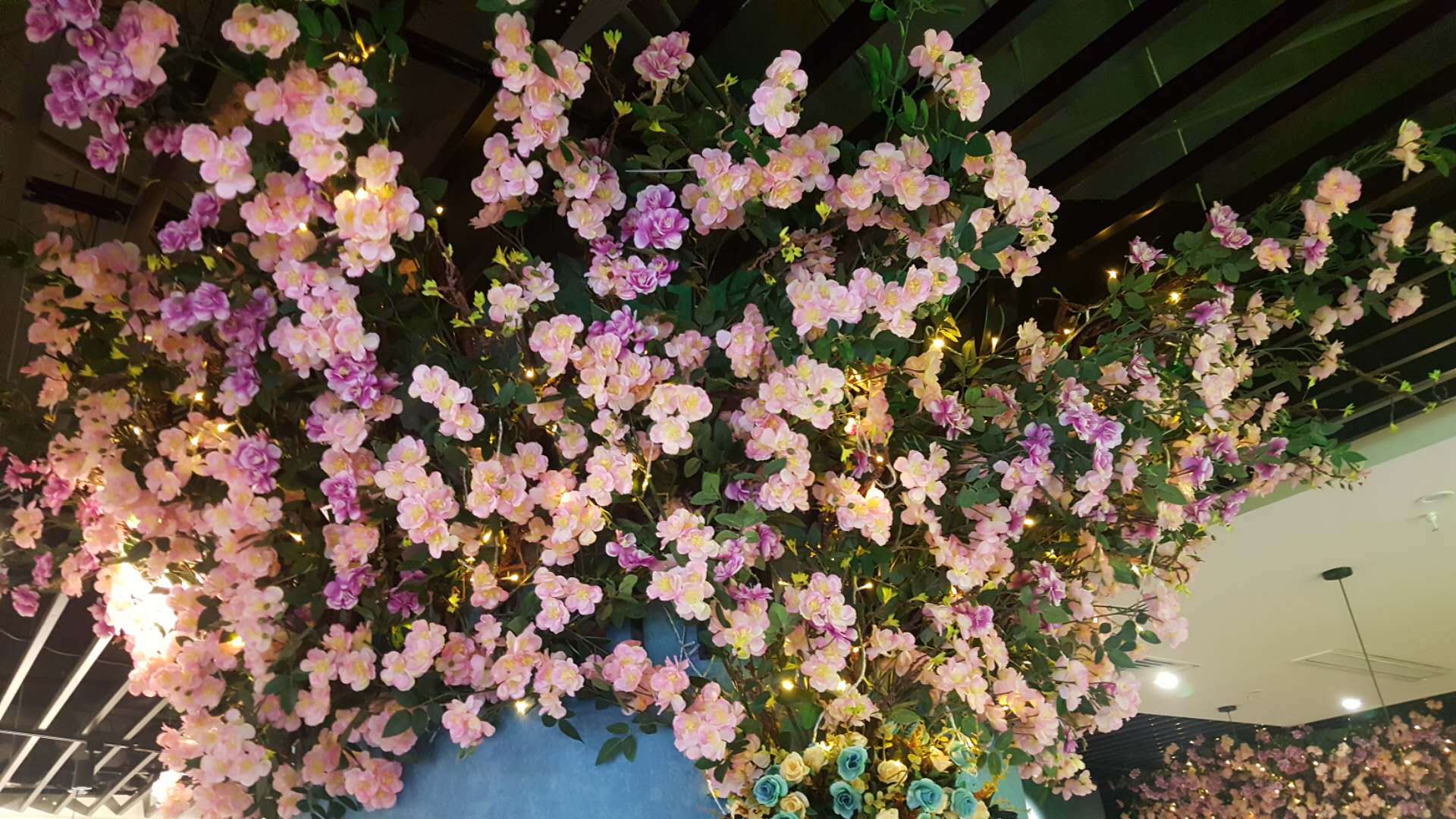 2-meter simulated extended rose flower strip, wedding decoration pipe, decorative flower, simulated vine, simulated flower, crape myrtle vine pic 2