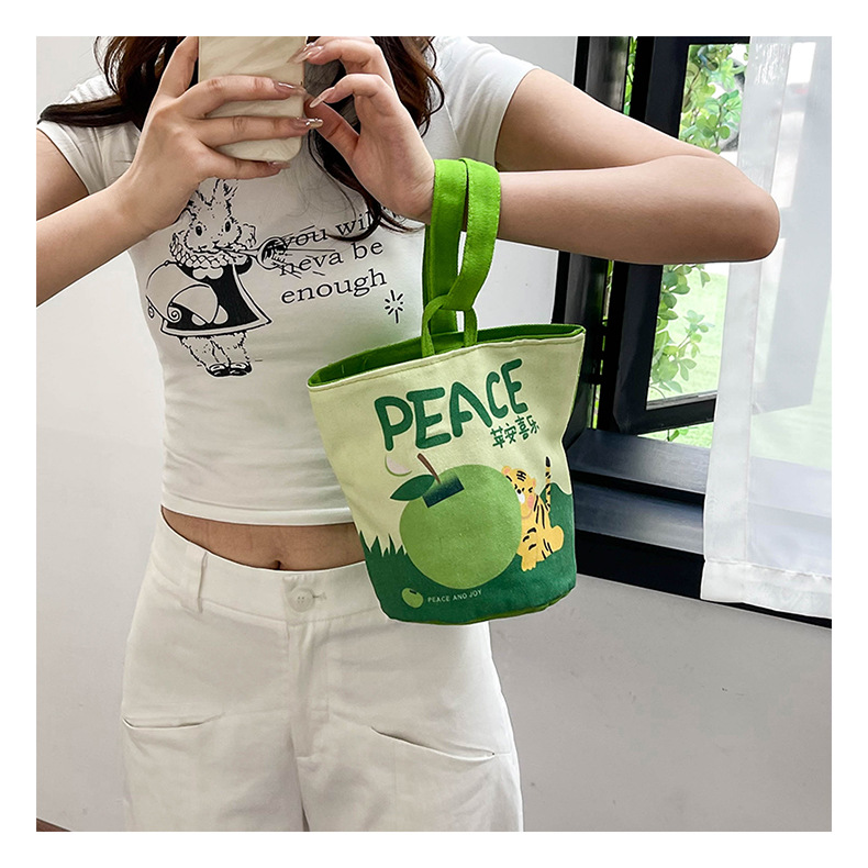 Pintura al óleo viento bolsa de mano linda impresión de un hombro bolsa portátil exterior cartoon student canvas bag al por mayor pic 17