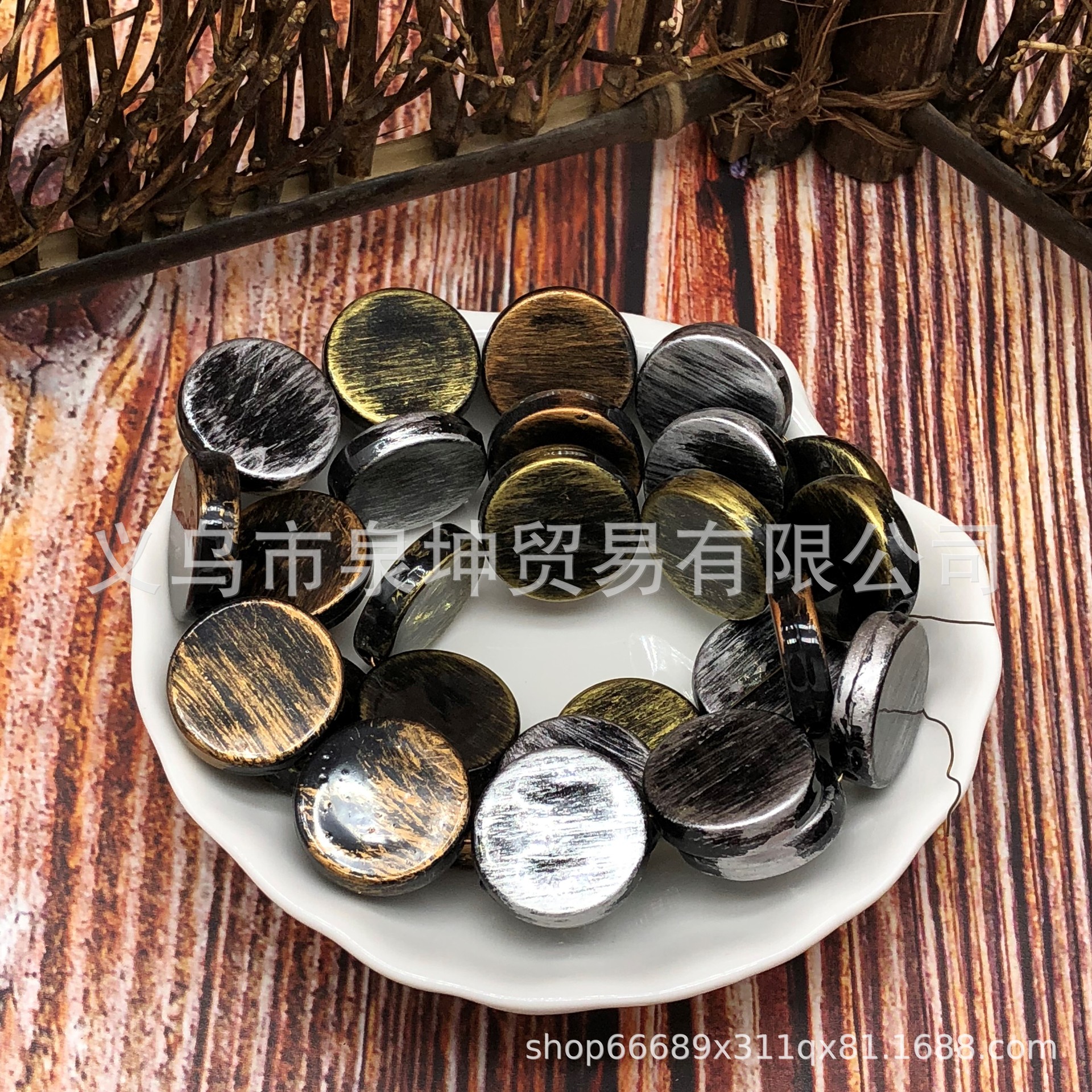 diy jewelry accessories, high-end acrylic imitation natural stone flower beads, imitation rust, imitation stone, imitation leopard print craftsmanship beads pic 4
