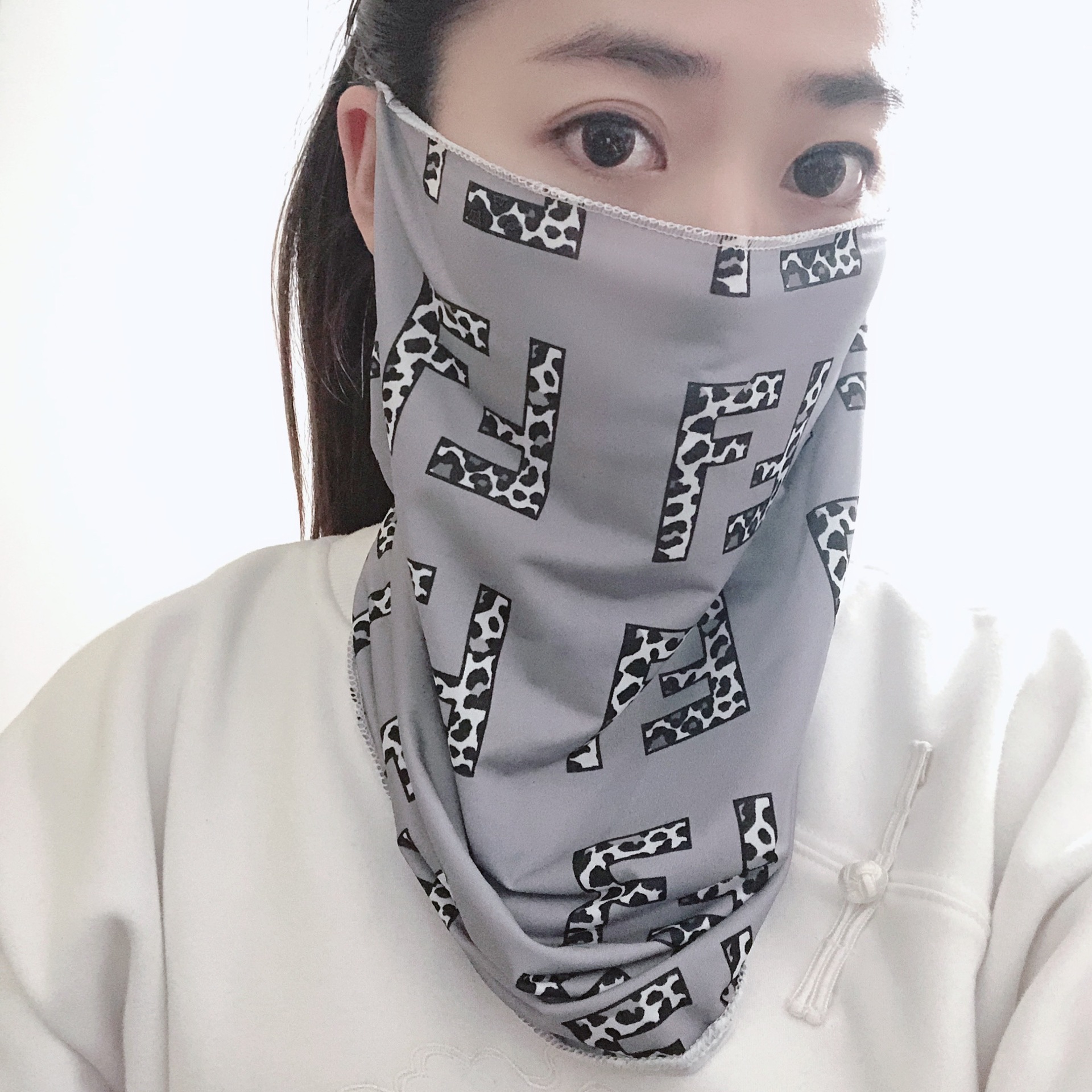 Sun protection mask, UV protection, cashew flower spring and autumn face towel, ear-hanging full-face neck protector, men and women, summer cycling and driving pic 10
