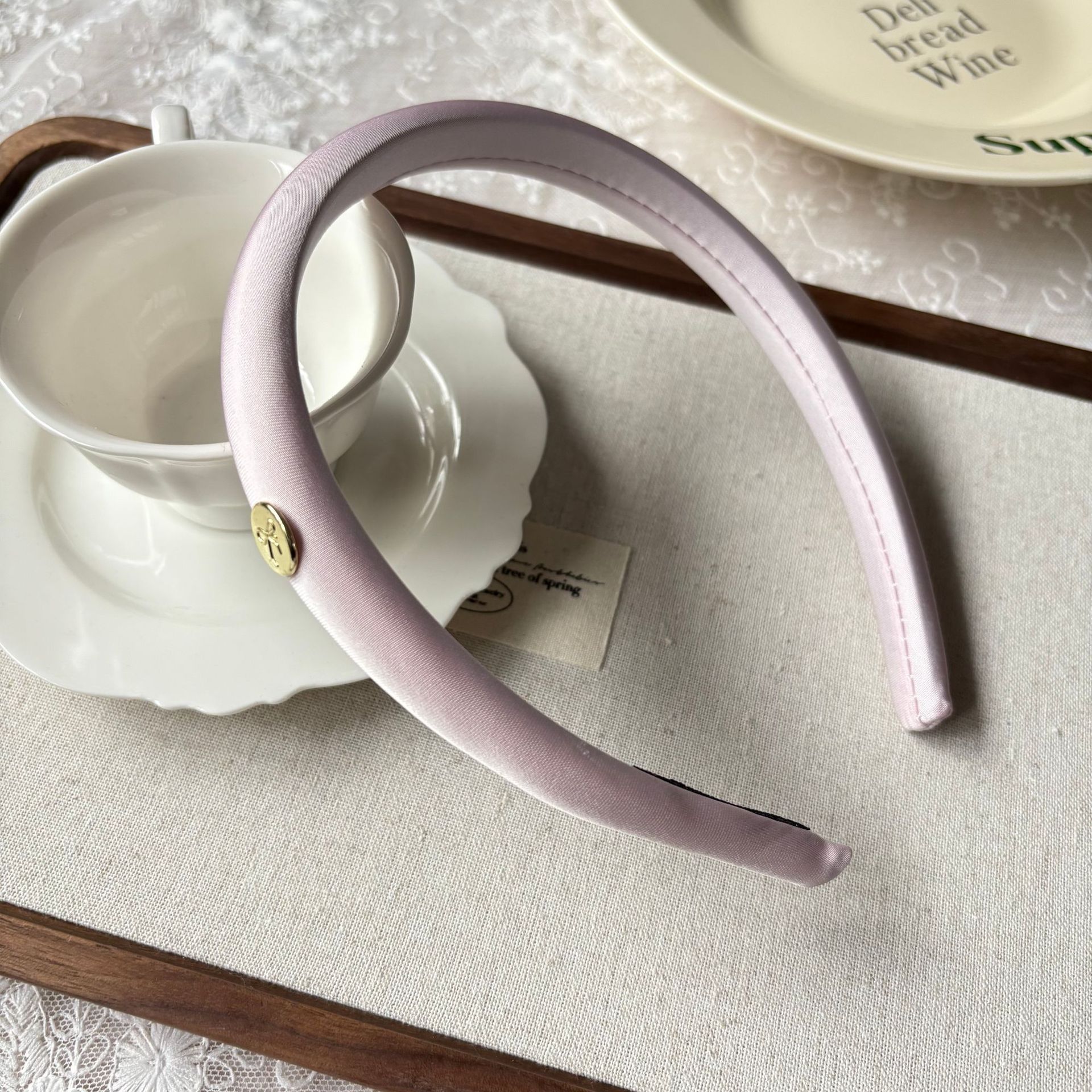 Spring new solid-color satin hair band for women, high head pressure headband, high-end and light luxury hair tie and hairpin headwear pic 36