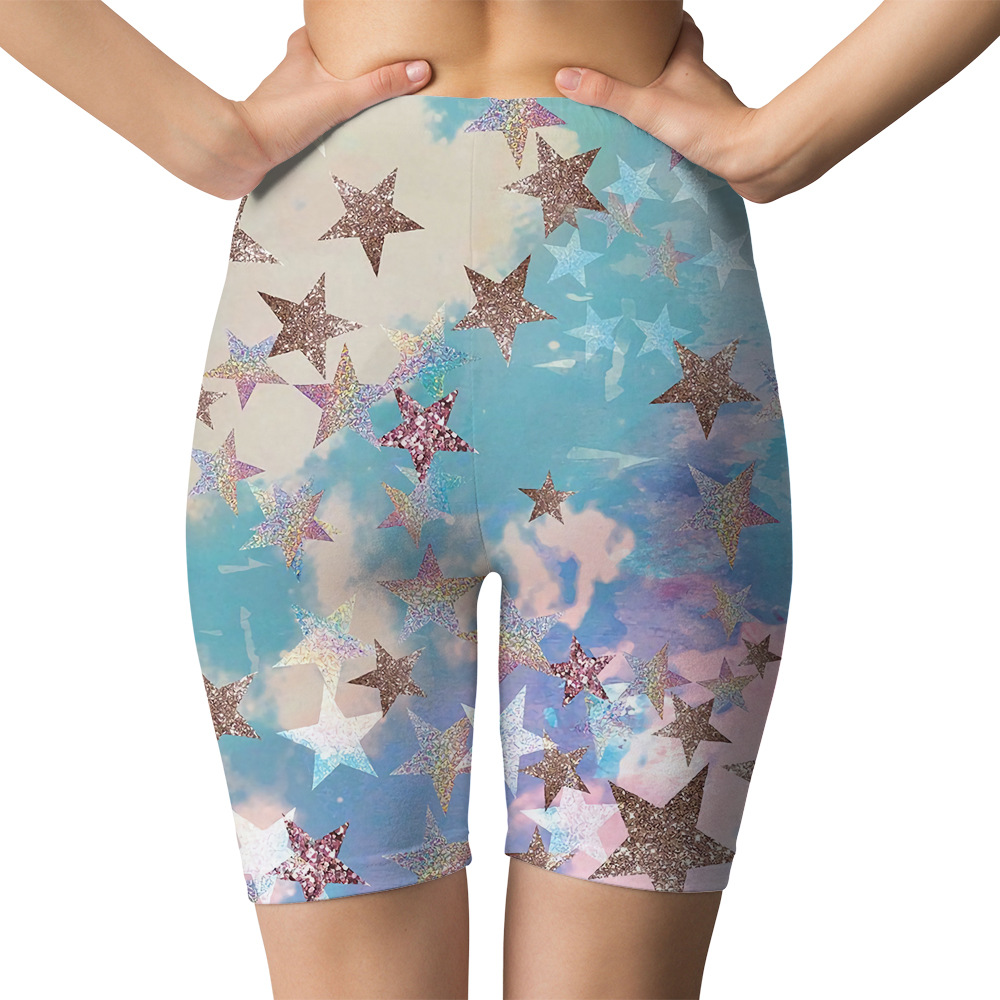 New 3D digital printed starry sky sports yoga capri shorts for cross-border Amazon from Europe and America. Please provide the printed image pic 19