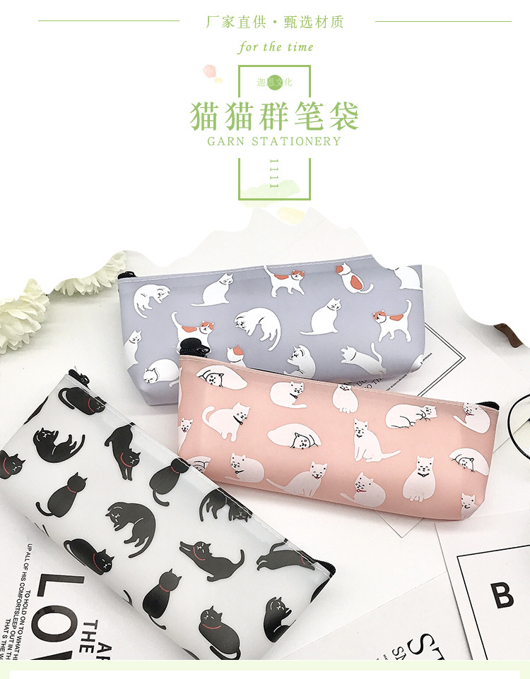 Korean version large-capacity pencil case, cute student hand-held stationery bag, cartoon creative multi-functional stationery box, pencil case pic 1