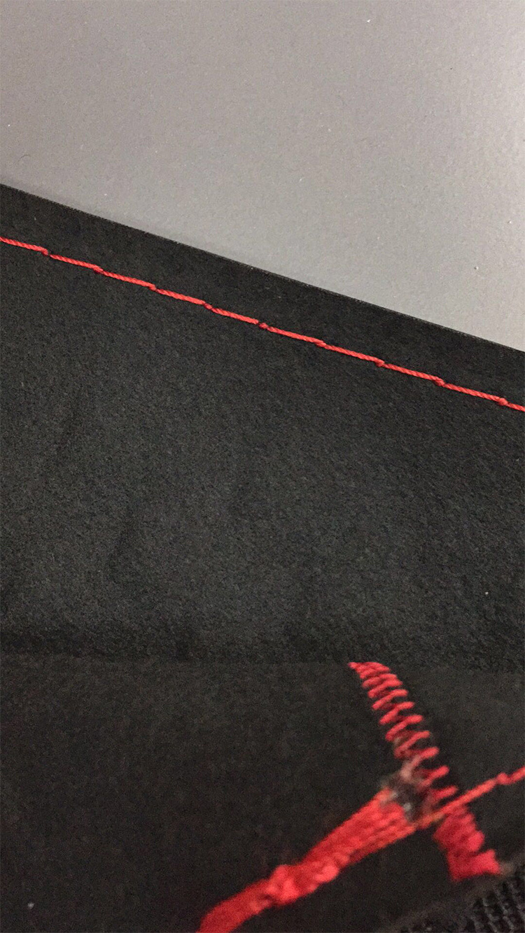 erica fashionable large checkered leather steering wheel cover, suitable for all seasons, men's and women's styles, hand-sewn embossed leather handlebar cover, custom-made in a single color block pic 5