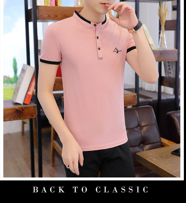 2022夏季新款短袖t恤男士韩版潮牌丅半袖体桖polo衫上衣服男装潮详情11