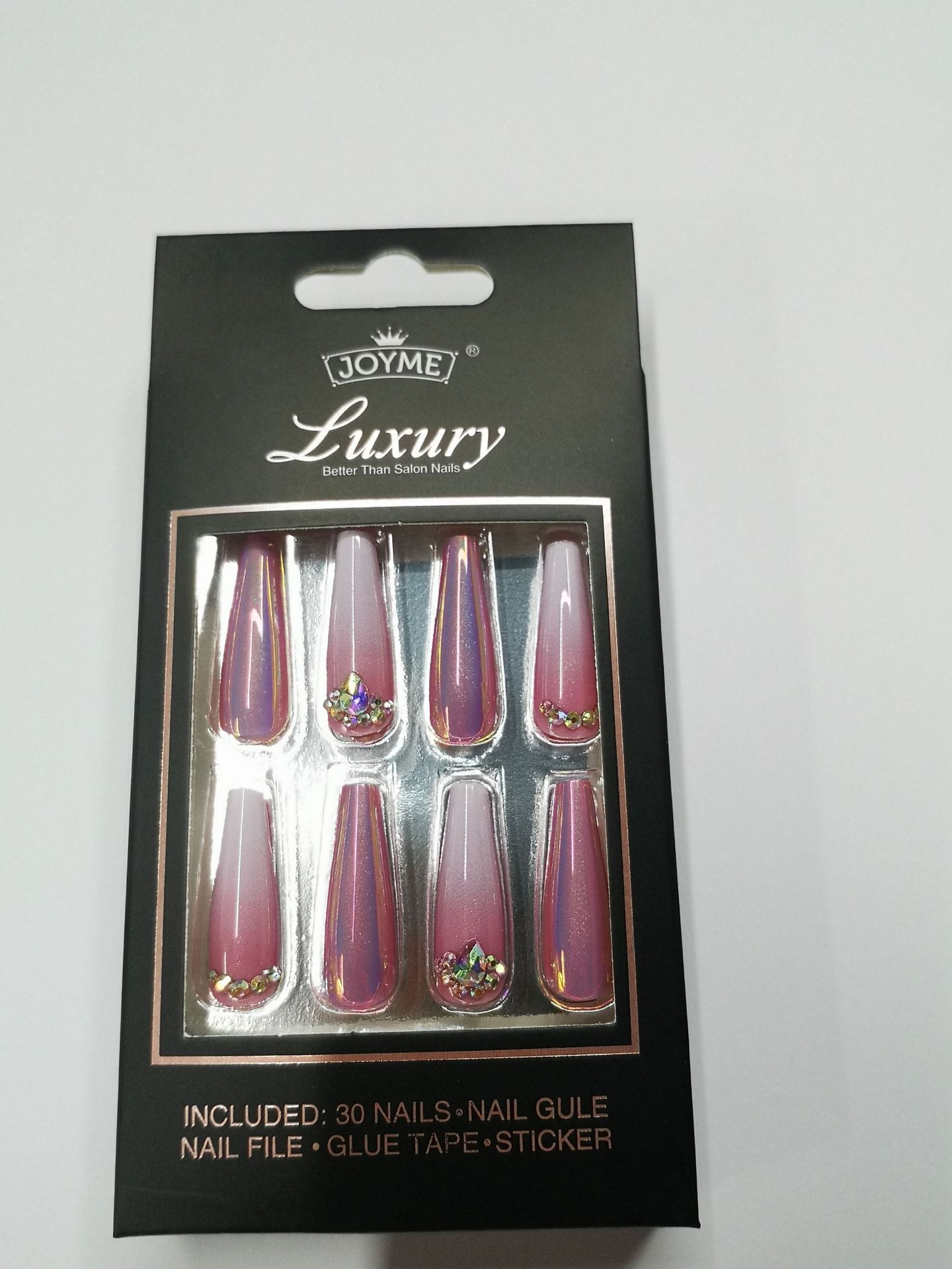 Special offer on 30 pieces of long ballet nail nail patches with diamonds pic 50