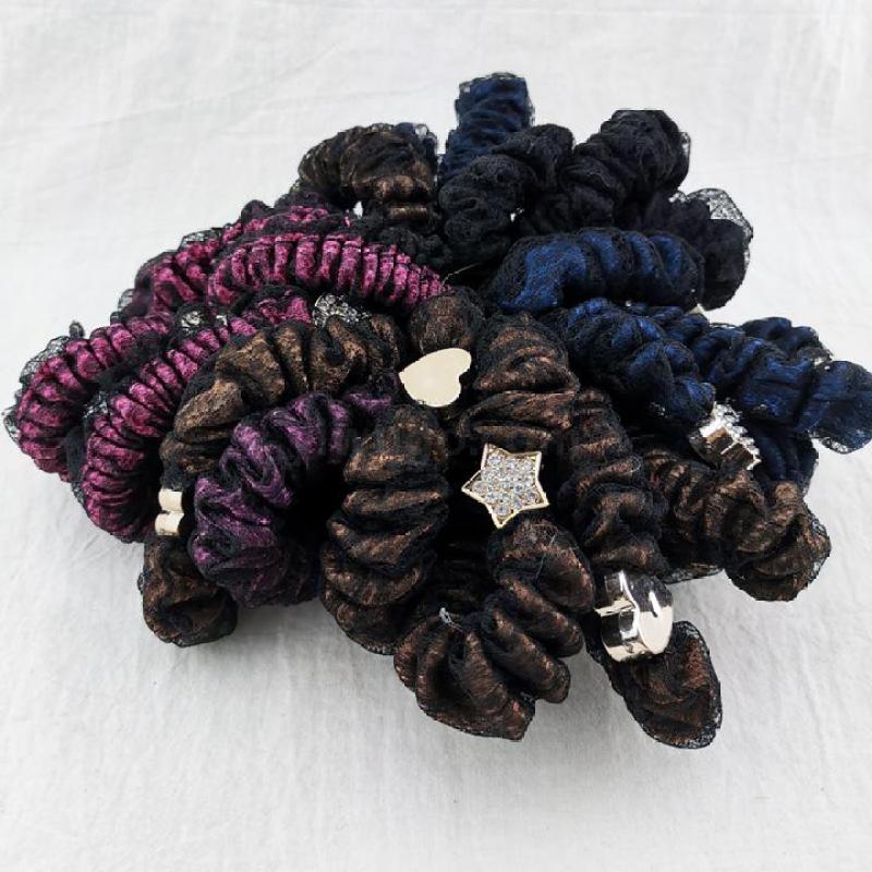 A3344 Diamond-encrusted premium velvet yarn hair band, thick hair rope, hair tie, hair accessory, hair bun, two-yuan store accessory pic 2