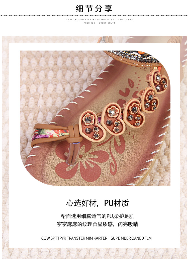 2024跨境凉鞋女夏2024水钻晚风平底圆头夹脚露趾凉鞋女详情4