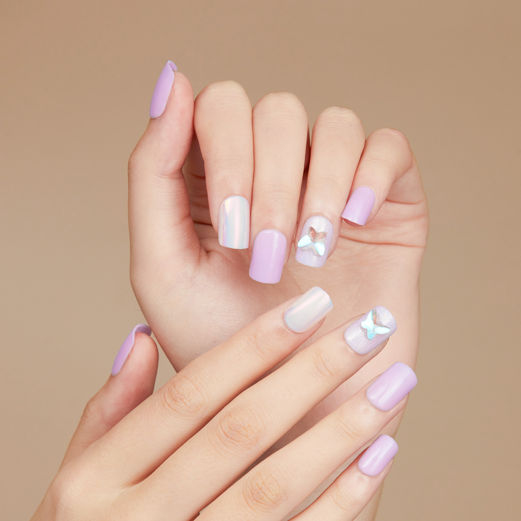 New wearable nails for spring and summer, handcrafted, scallion powder, phosphorescent artificial nails, purple Chinese nail pieces with a tool kit of 30 pieces pic 8