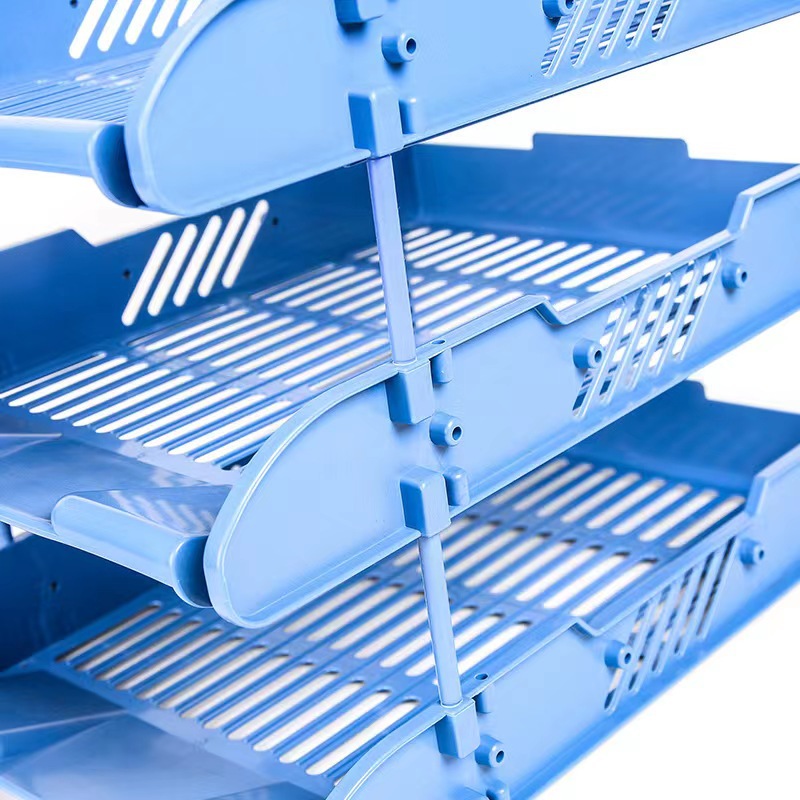 A428 稳固型文件架文件栏两层文件盘 塑料文件筐资料架详情4