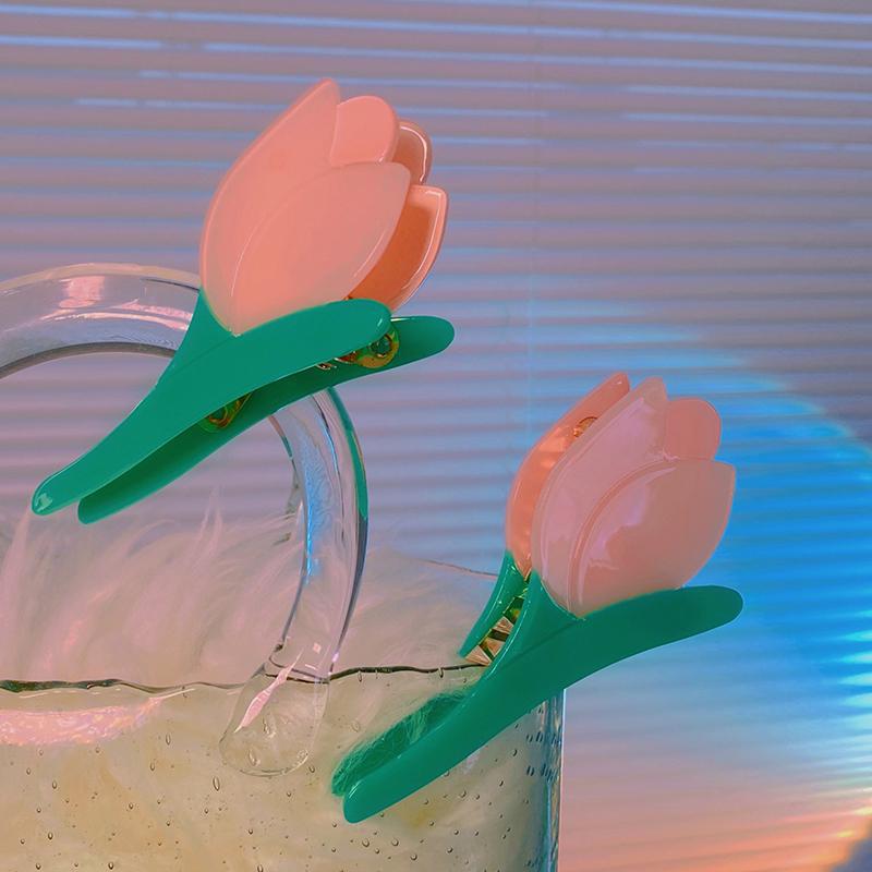 让郁金香长在头上~时髦设计感发夹花朵抓夹个性发夹鲨鱼夹发饰潮详情13