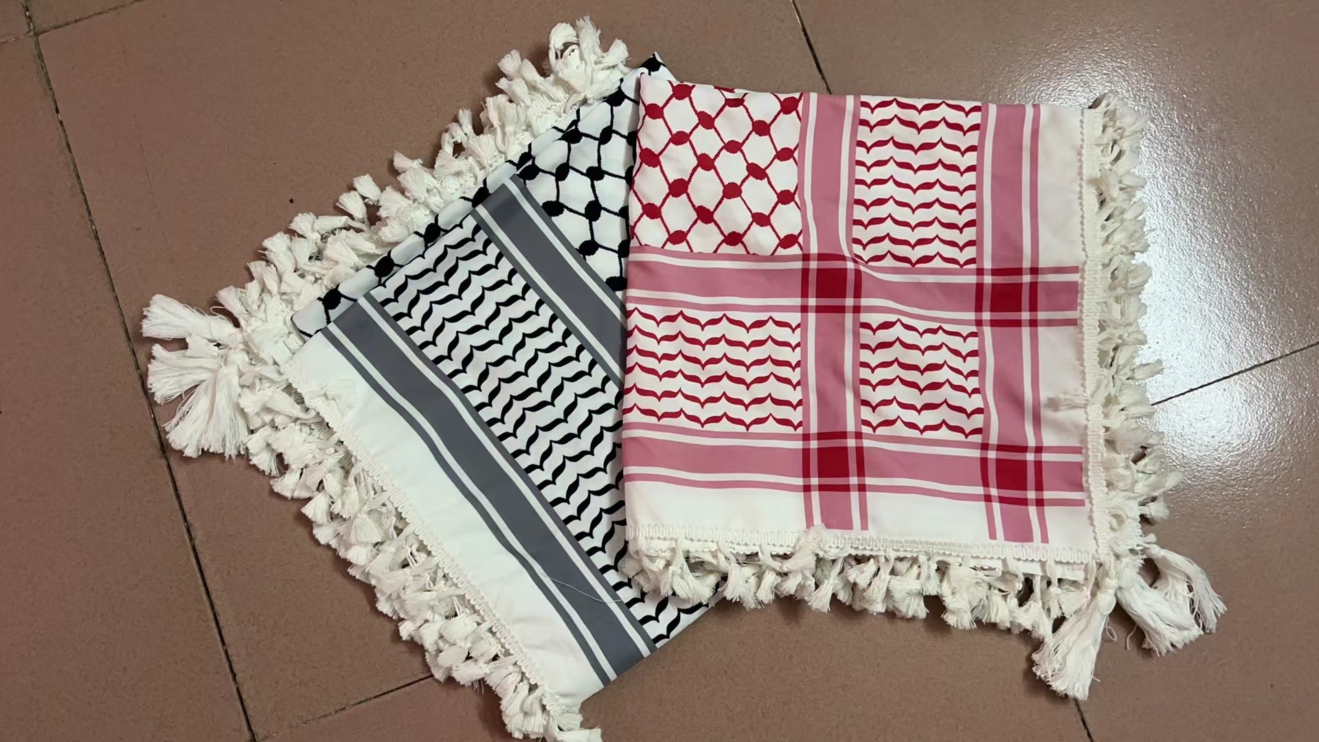 新款四面流苏阿拉伯头巾方巾战术头巾户外穆斯林装饰跨境亚马逊详情7