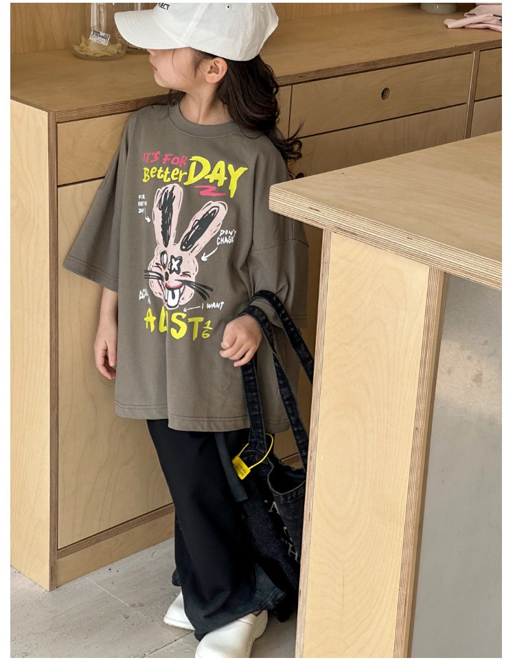 儿童短袖t恤女童夏装2025新款男童半袖体恤宽松休闲卡通洋气上衣详情18