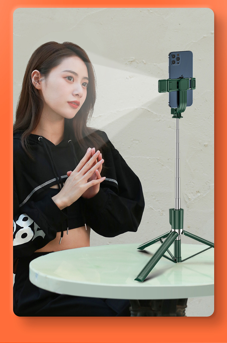 Mobile phone, selfie stick, Bluetooth, Douyin, live streaming, all-in-one retractable portable camera, photography stand, tripod, universal pic 117