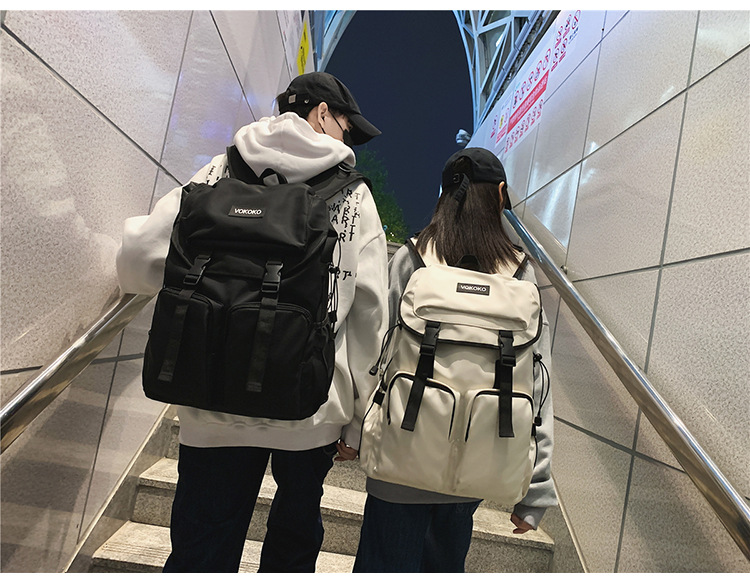 2022新款书包初高中大学生书包工装韩版简约大容量双肩背包详情23