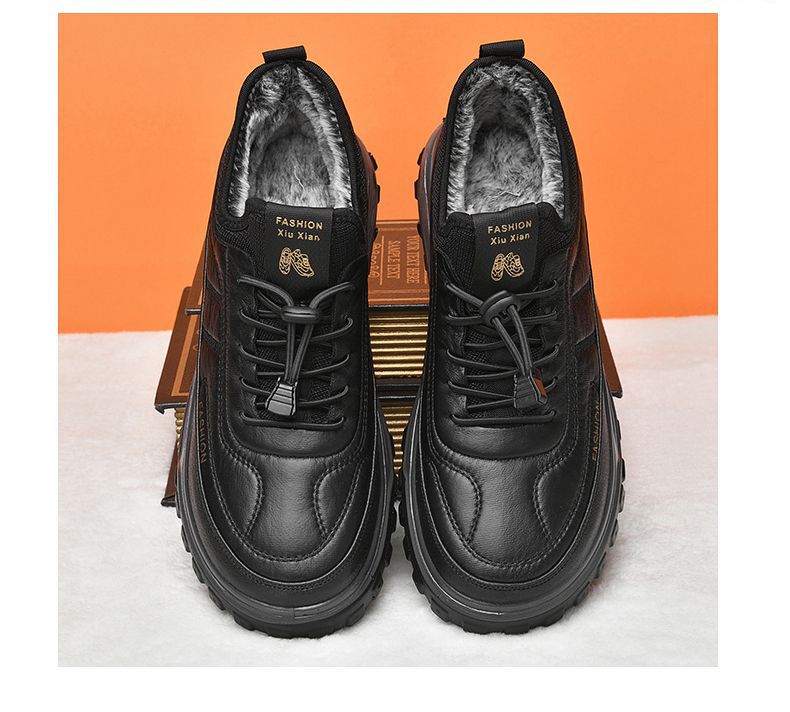 冬季中年男士爸爸鞋加厚加绒保暖高帮棉鞋防滑防水老人休闲鞋厚款详情15