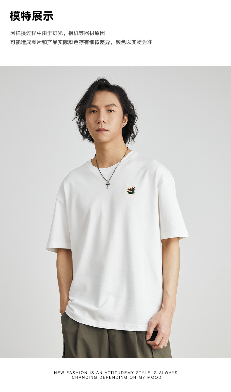 亦止男装龙年刺绣印花印花T恤男短袖夏季新款休闲情侣半袖上衣潮详情11