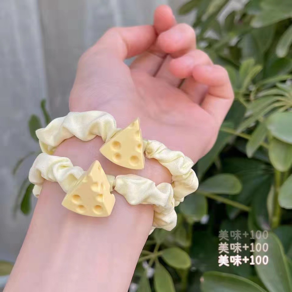 Cute and sweet, with a high level of appearance, cheese and cheese hair bands in a girlish heart, sweet and tender pink small intestine hair bands, headbands and headwear for girls pic 7