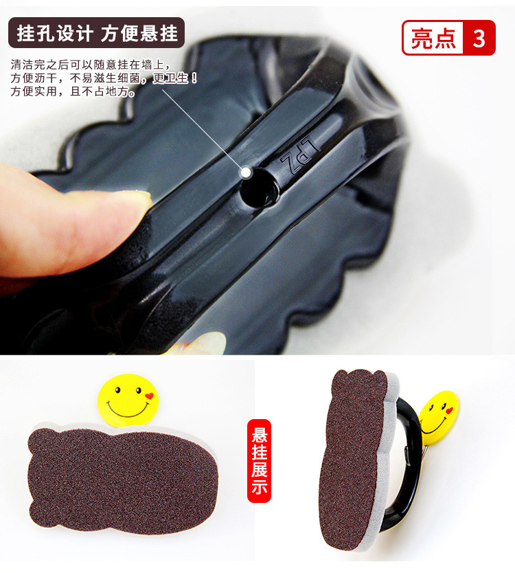 Little Hippopotamus diamond sand sponge cleaner with handle for kitchen use to remove dust from the bottom of POTS and clean the pot brush pic 14