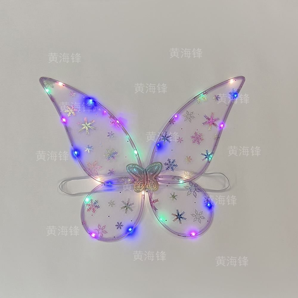 跨境圣诞节精灵翅膀套装舞会带灯单层天使翅膀魔法棒发箍三件套详情23