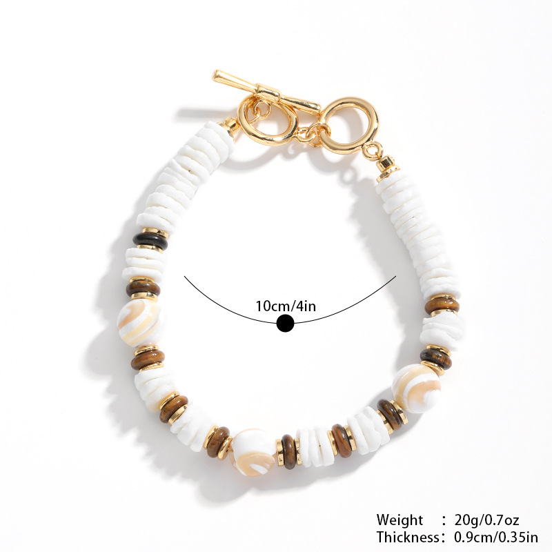 娜莎首饰套装美拉德风巴洛克珍珠贝壳虎眼石串珠项链耳环饰品套装详情8