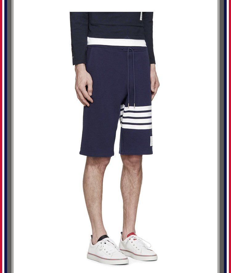 TB teñido teñido cuatro barras rayas moda hombre verano moda pantalones de algodón moda marca pantalones medios pantalones deportivos pantalones casuales hombres pic 10