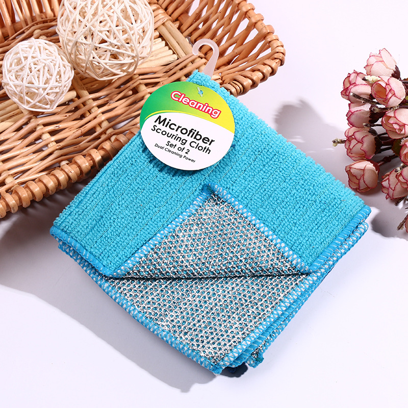 Dishcloths, wood fiber non-stick oil cleaning cloths, household daily cleaning cloths, scouring pad factory direct sales and wholesale supply pic 3