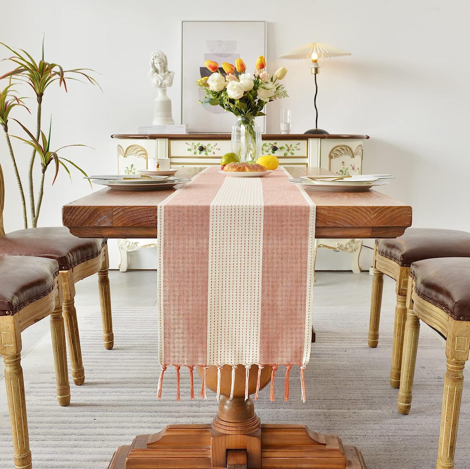 Cross-border factory direct supply table flags, American color-blocked striped tablecloths, Nordic coffee tables, long bed flags, shoe cabinet flags, tea flags pic 38