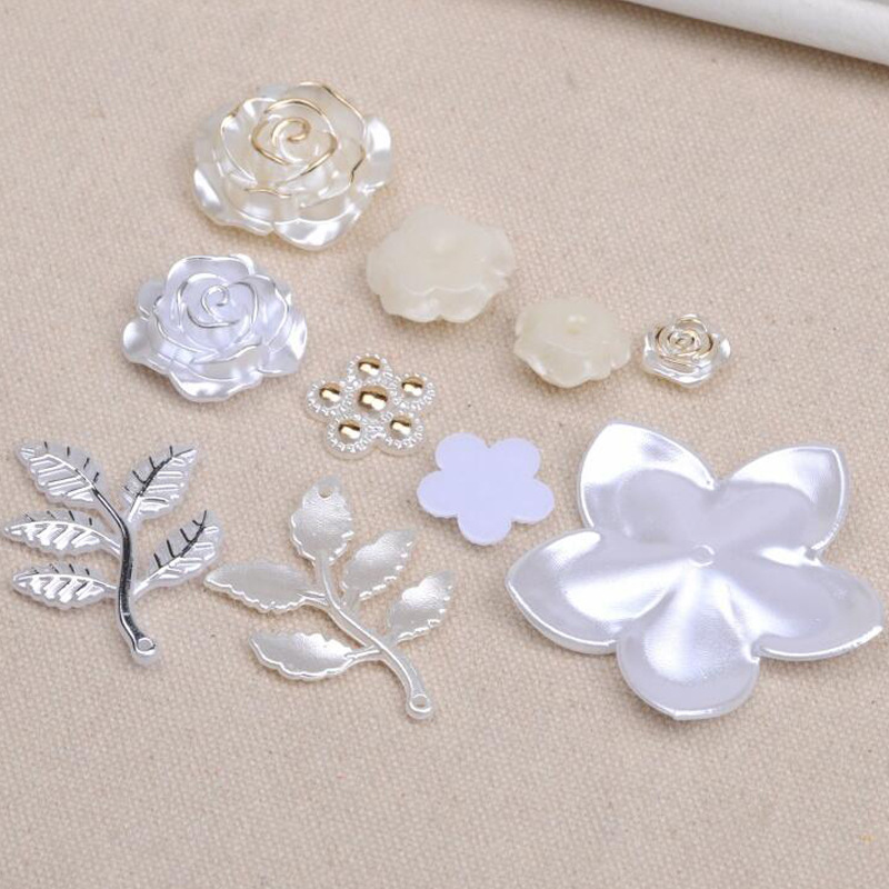 Hollow five-pointed star beads 12mm, self-sold by the manufacturer, pearl flower jewelry accessories, pearl three-dimensional flower imitation pearl V100 pic 9