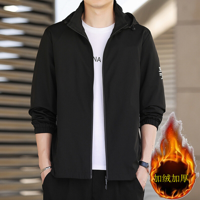 Chaqueta con capucha hombre otoño invierno 2022 casual juventud con capucha carga hombre ropa de trabajo cuello de pie hombre abrigos pic 9