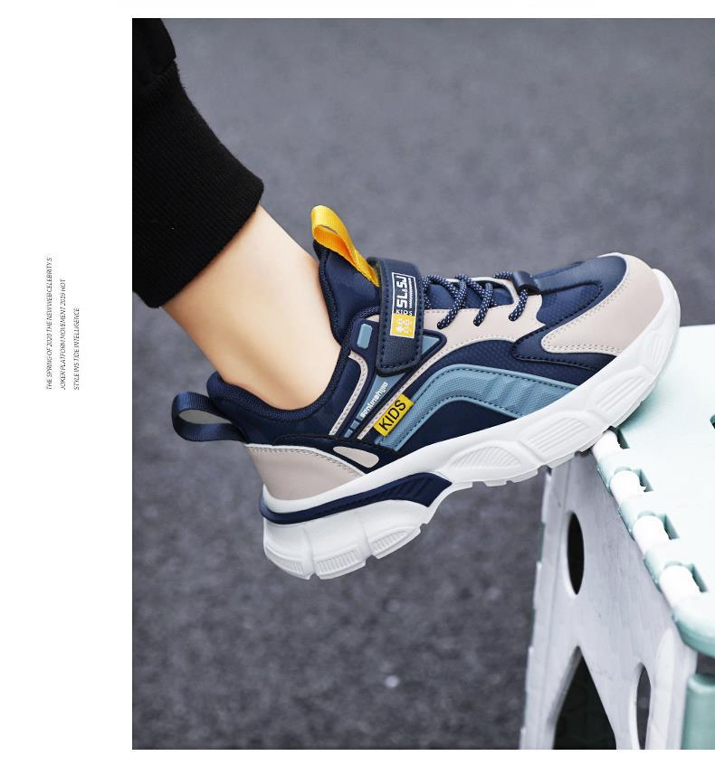 男童运动鞋2023新款秋冬款大童男孩皮面冬季加绒棉鞋秋季儿童鞋子详情4