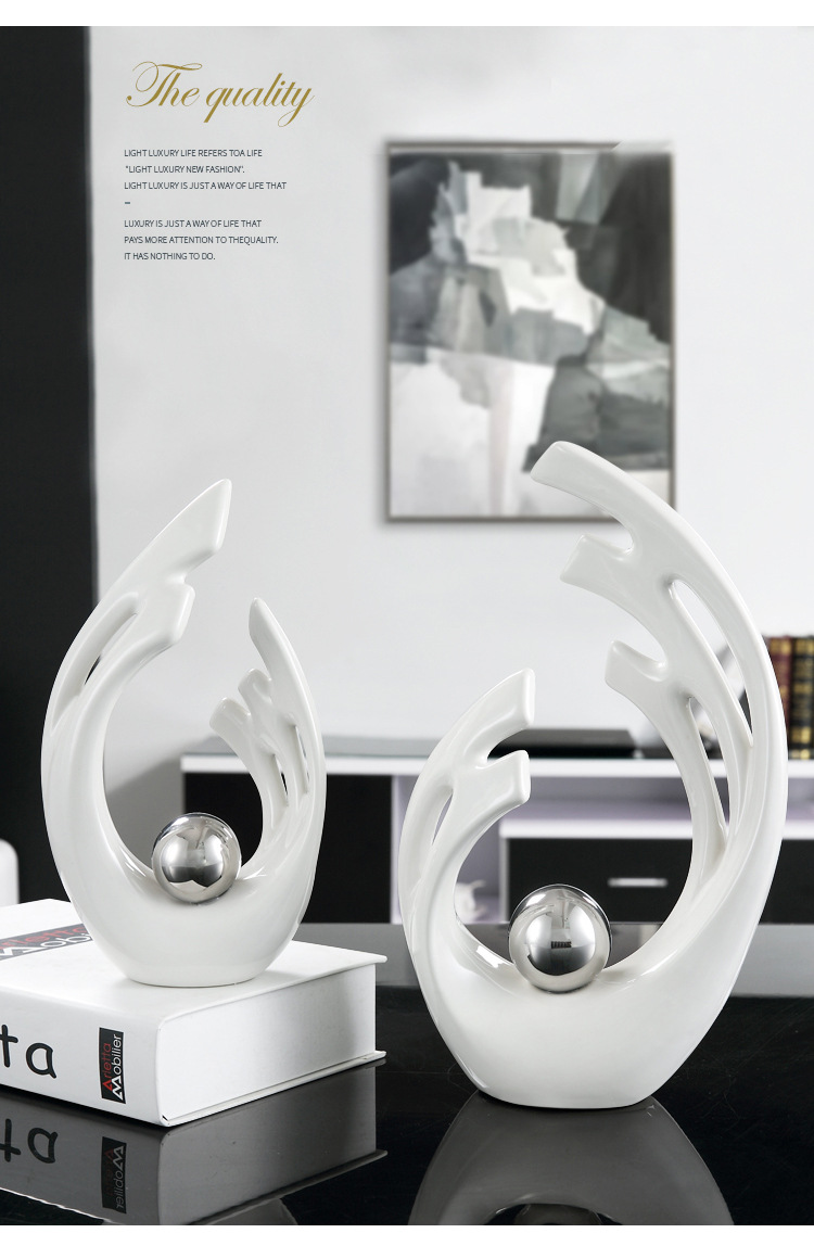 Cross-border simple ceramic ornaments, creative handicrafts, wine cabinets, TV cabinets, decorative items, home ornaments, porcelain souvenirs pic 3