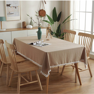 American country-style handcrafted crochet tassel tablecloth with geometric rhombus-shaped hollowed-out decorative fabric as a shooting prop pic 7
