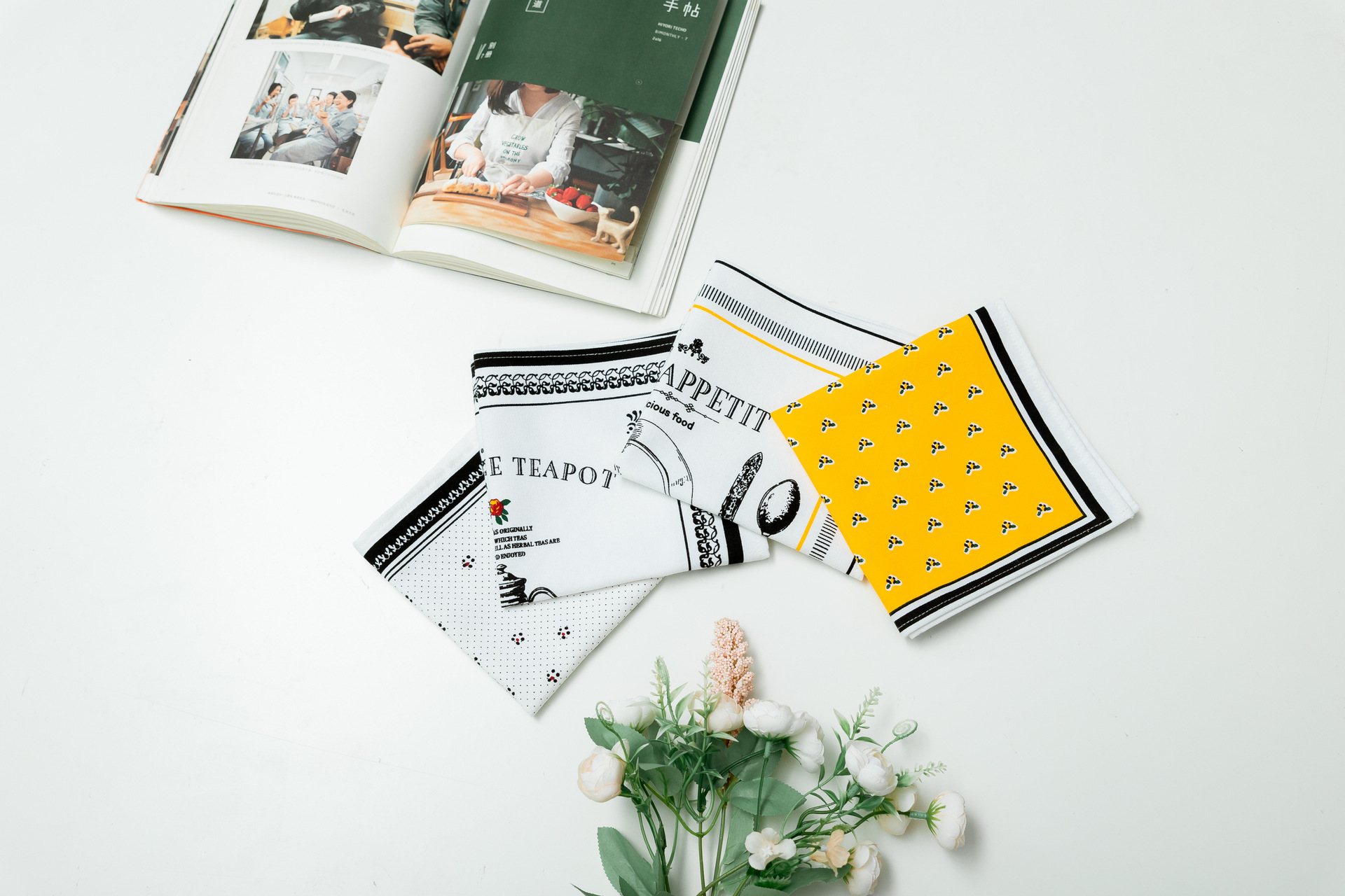 Nordic-style tea towels, placemats, cotton and linen fabric napkins, square home anti-slip napkins, cross-border food background cloth pic 33